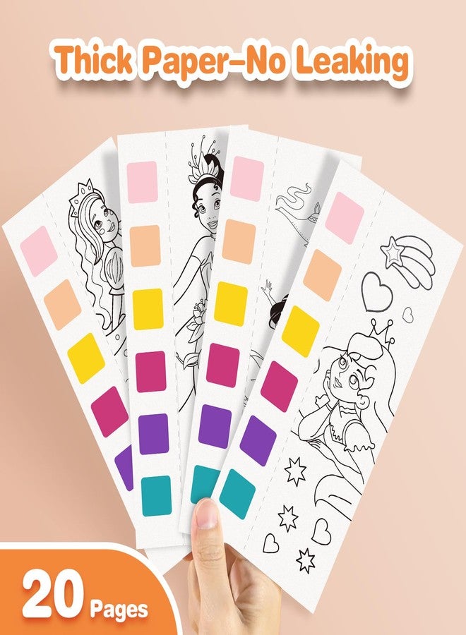 ZHOC Paint with Water Coloring Books for Kids, Pocket Mess Free Watercolor Painting Sets for Kids Ages 3 4 5 6 7 8+, Water Color Paint Set Arts and Crafts Gift for Boys Girls, Princess - Image 4